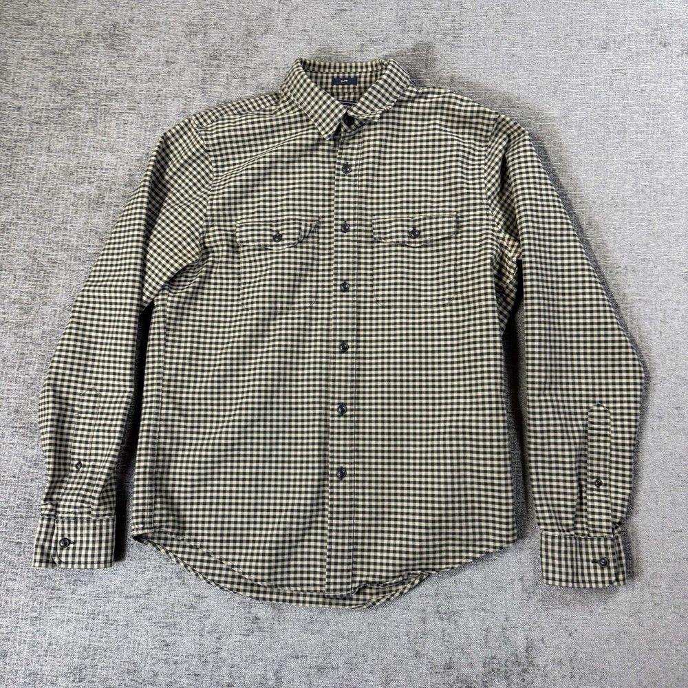 Abercrombie & Fitch Shirt Men's Long Sleeve Button Up Plaid Check Slim Fit Sz L